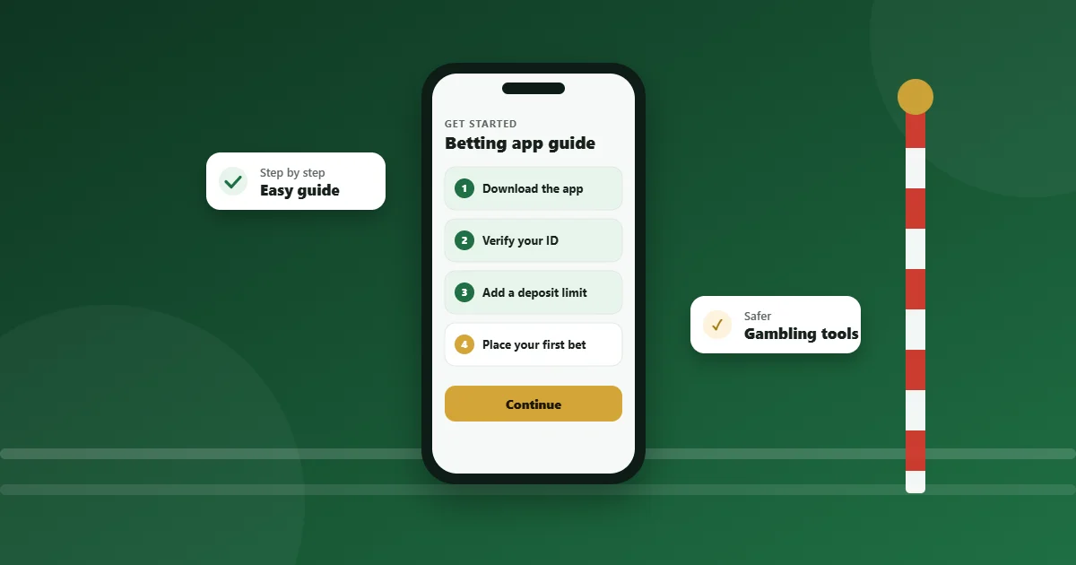 Betting app guide on a phone